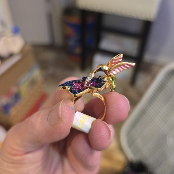Jewelry | Rhinestone Hummingbird Ring | Poshmark